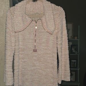 Soft Surroundings Blush and Beige Textured Sweater